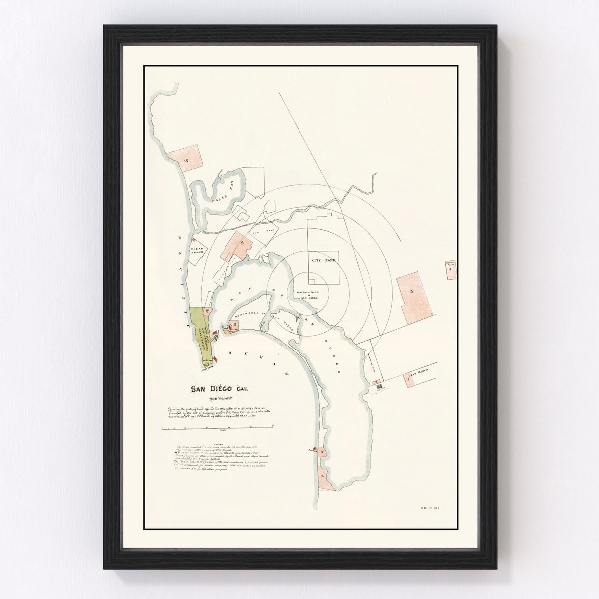 San Diego Vintage Map 1891