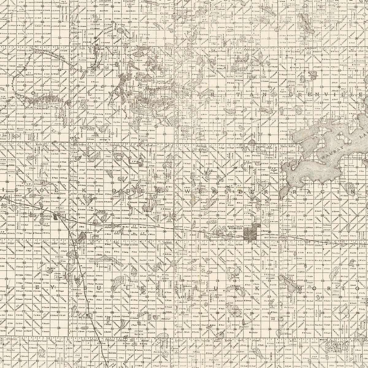Restored historic details from the 1898 county map of Day County, South Dakota