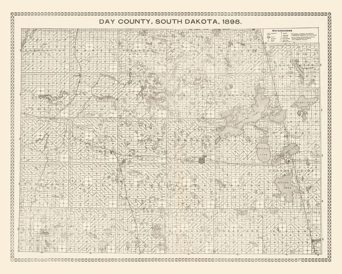 Preview of Vintage Map of Day County, South Dakota 1898