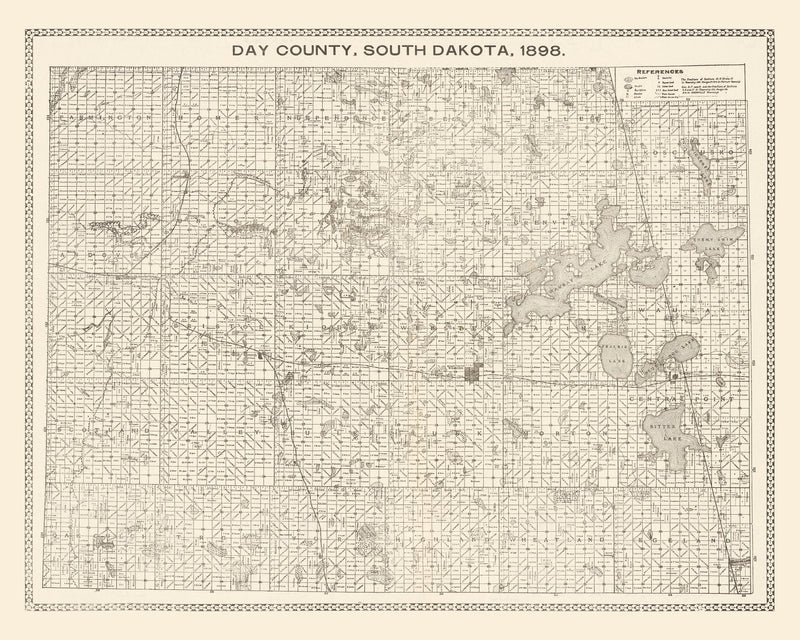 Size comparison using Vintage Map of Day County, South Dakota 1898