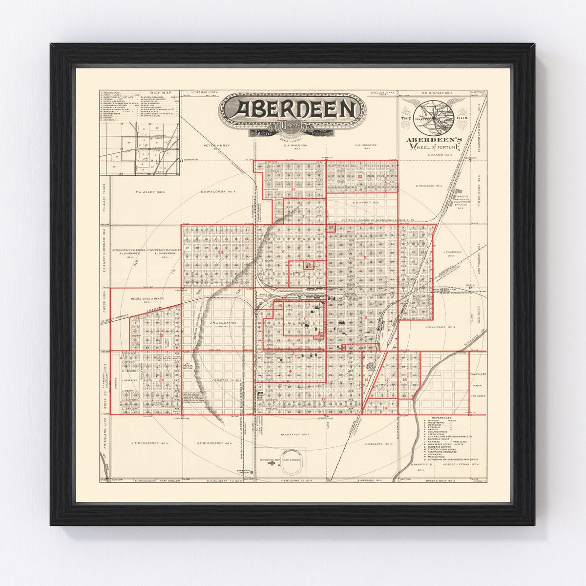 Aberdeen Vintage Map 1888