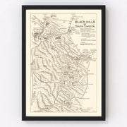 Black HIlls Vintage Map 1932