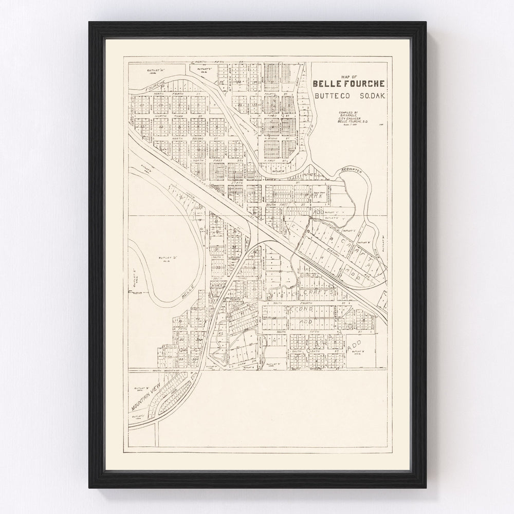Belle Fourche Vintage Map 1949