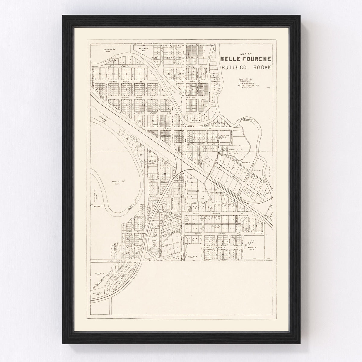 Belle Fourche Vintage Map 1949