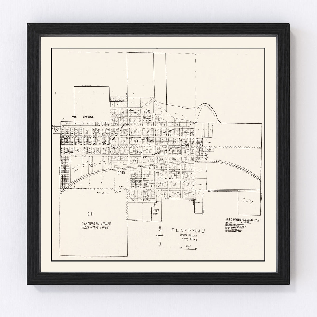 Flandreau Vintage Map 1970