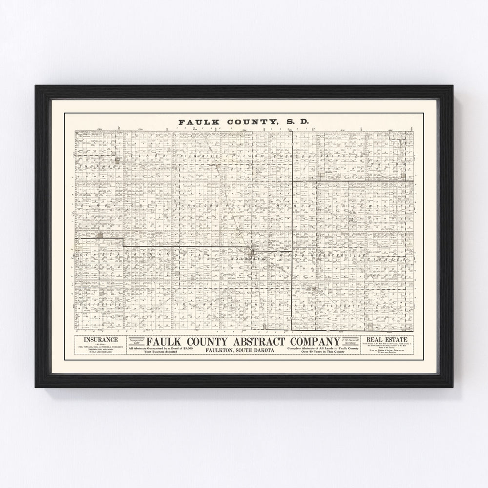 Faulk County Vintage Map 1900