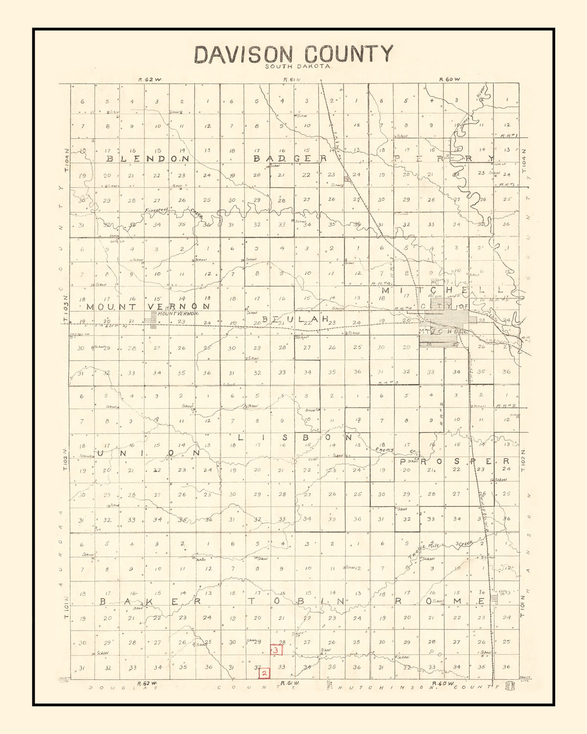 Preview of Vintage Map of Davison County, South Dakota 1900