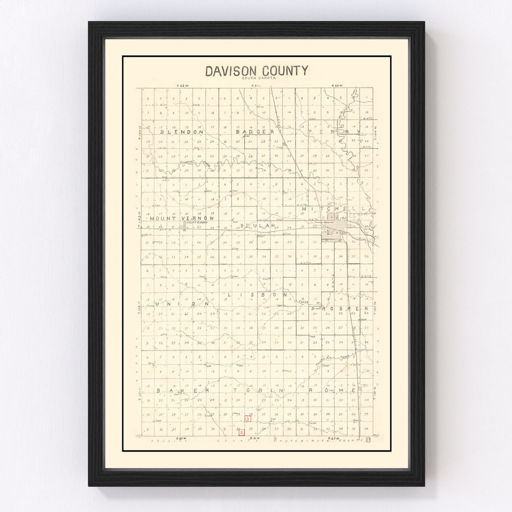 Davison County Vintage Map 1900