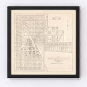 Woonsocket Vintage Map 1950