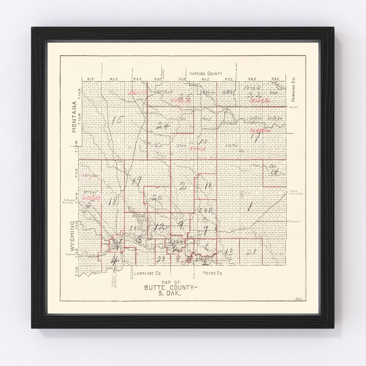 Butte County Vintage Map 1936