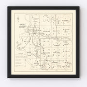 Brule County Vintage Map 1947