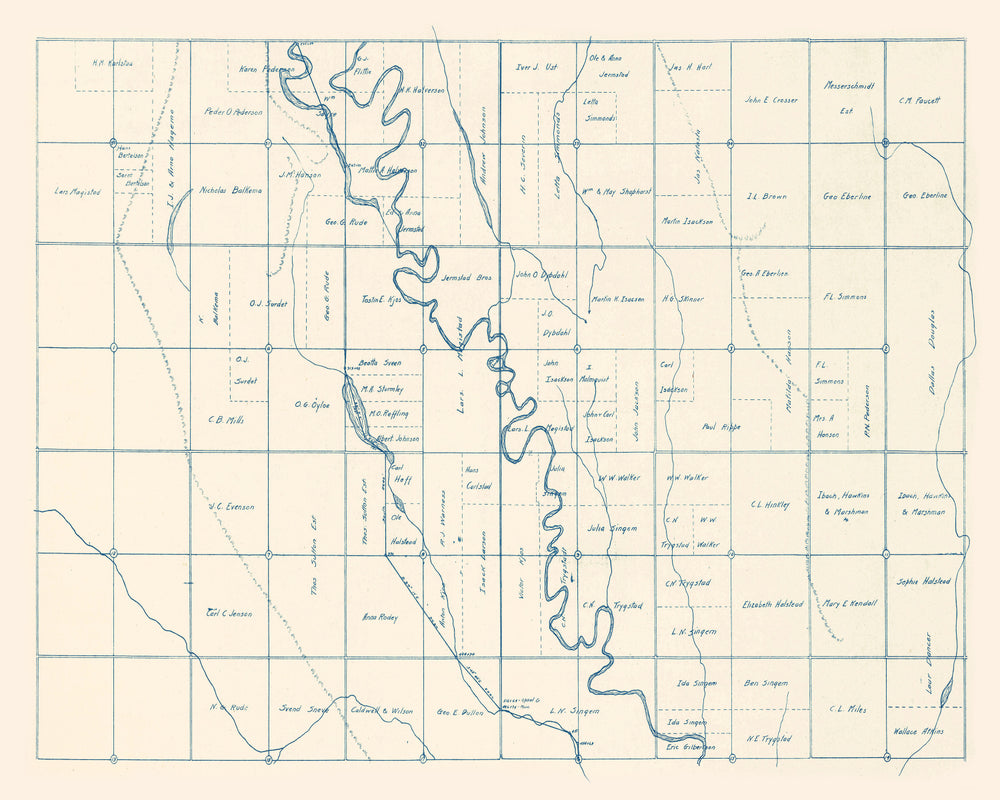 Vintage Map of Brookings County, South Dakota 1921 print style example