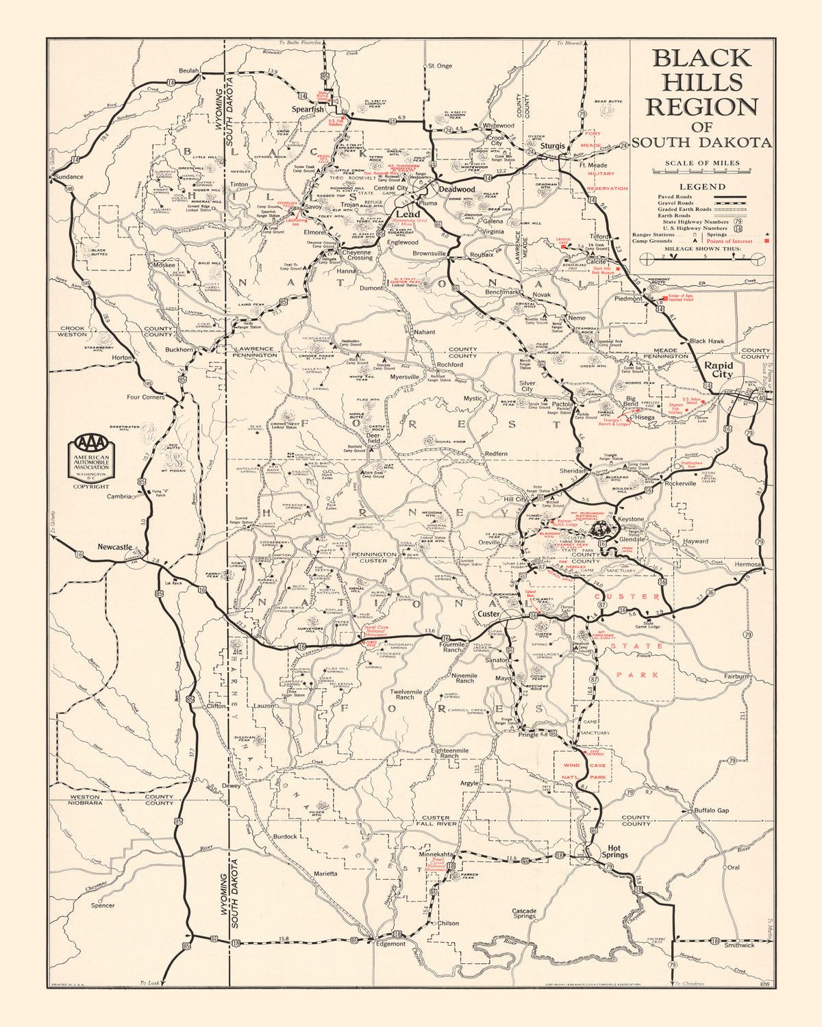 Preview of Vintage Black Hills Map 1939