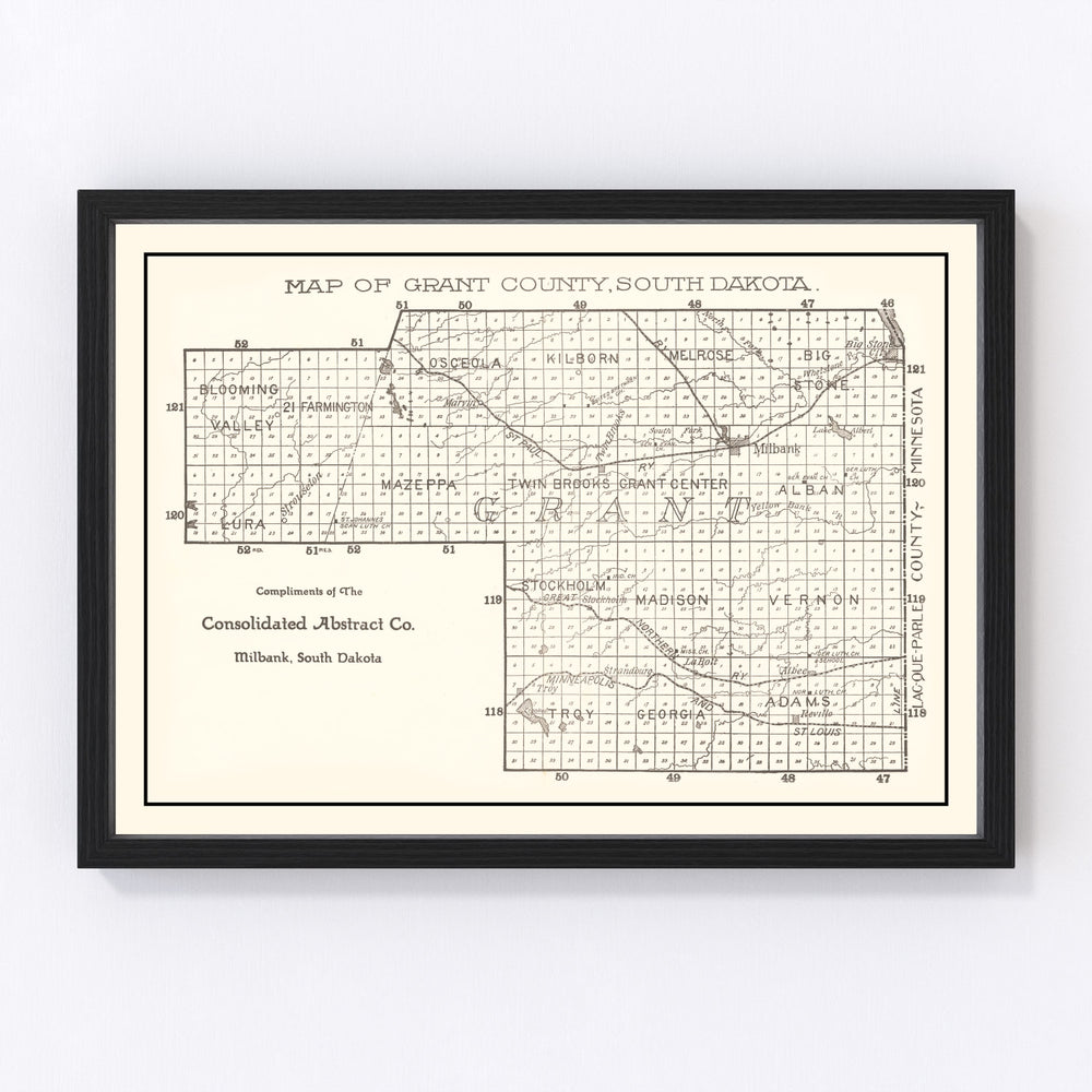 Grant County Vintage Map 1900