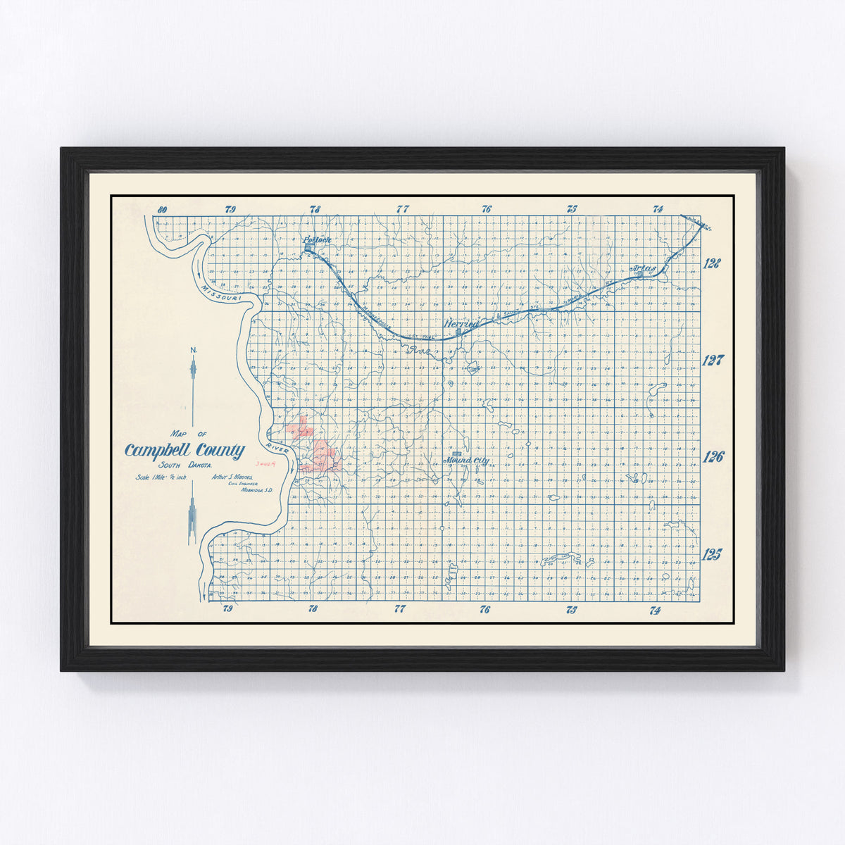 Campbell County Vintage Map 1947