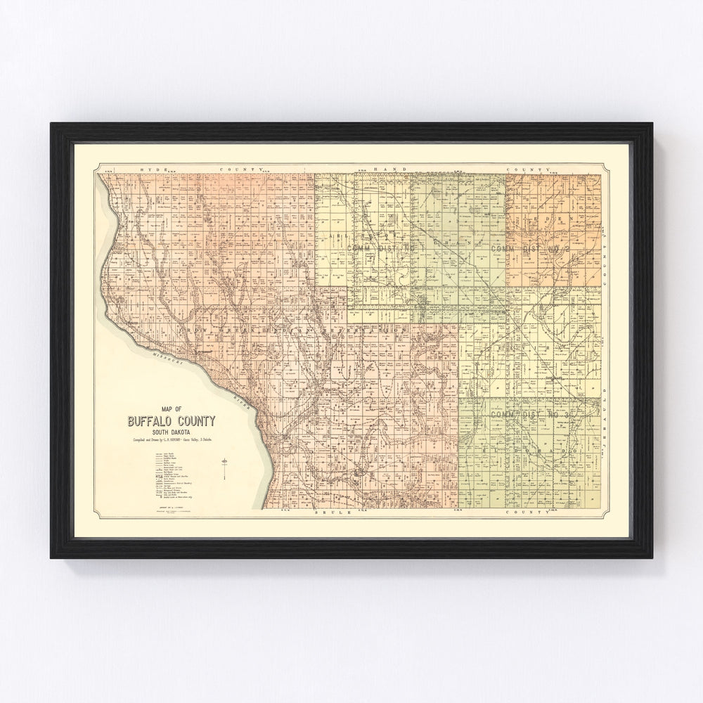 Buffalo County Vintage Map 1917
