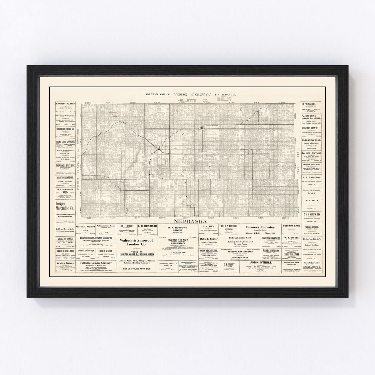 Todd County Vintage Map 1925