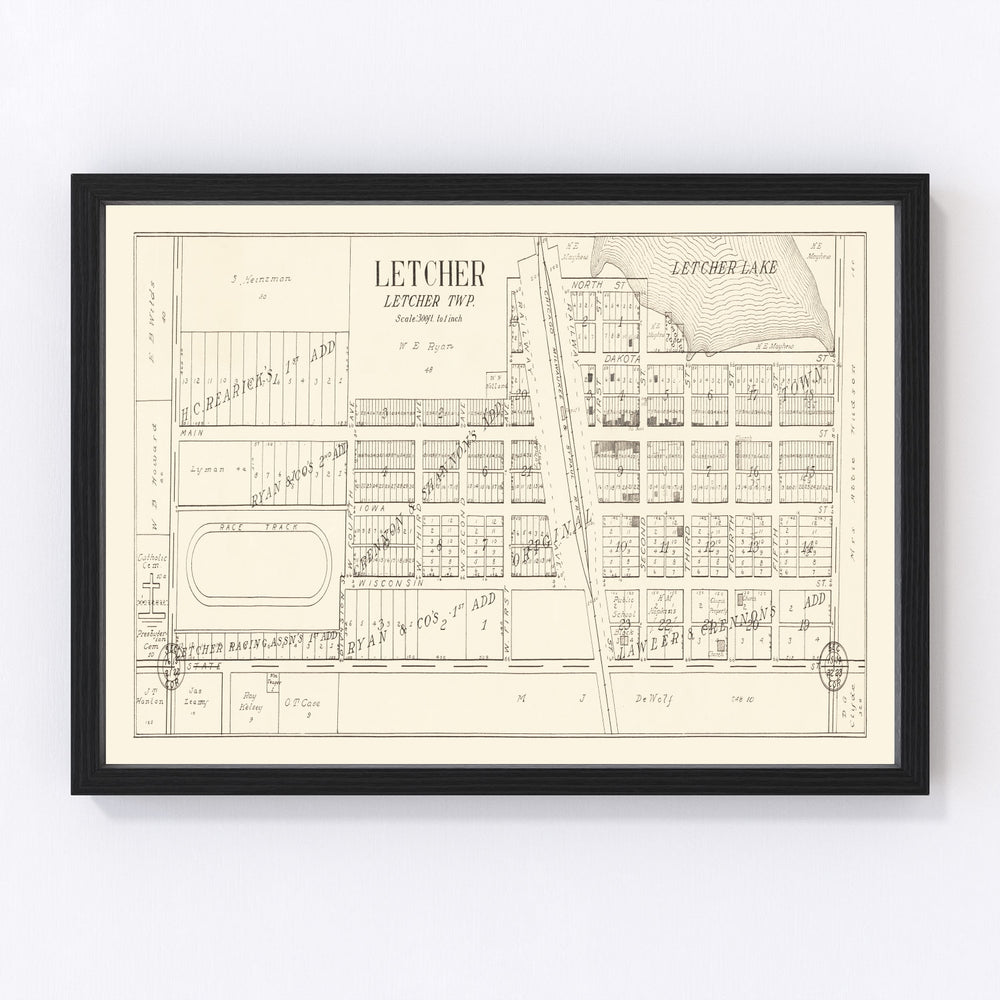 Letcher Vintage Map 1884