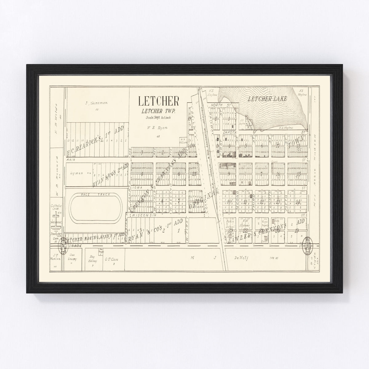 Letcher Vintage Map 1884