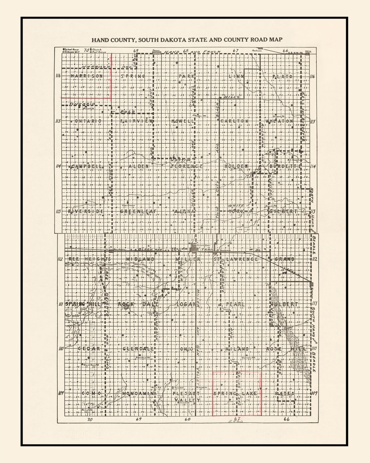 Preview of Vintage Map of Hand County, South Dakota 1900