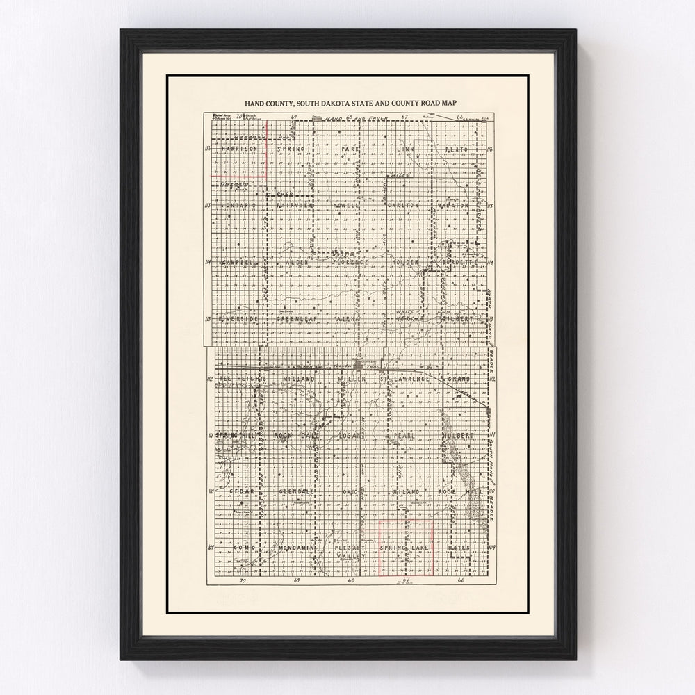 Hand County Vintage Map 1900