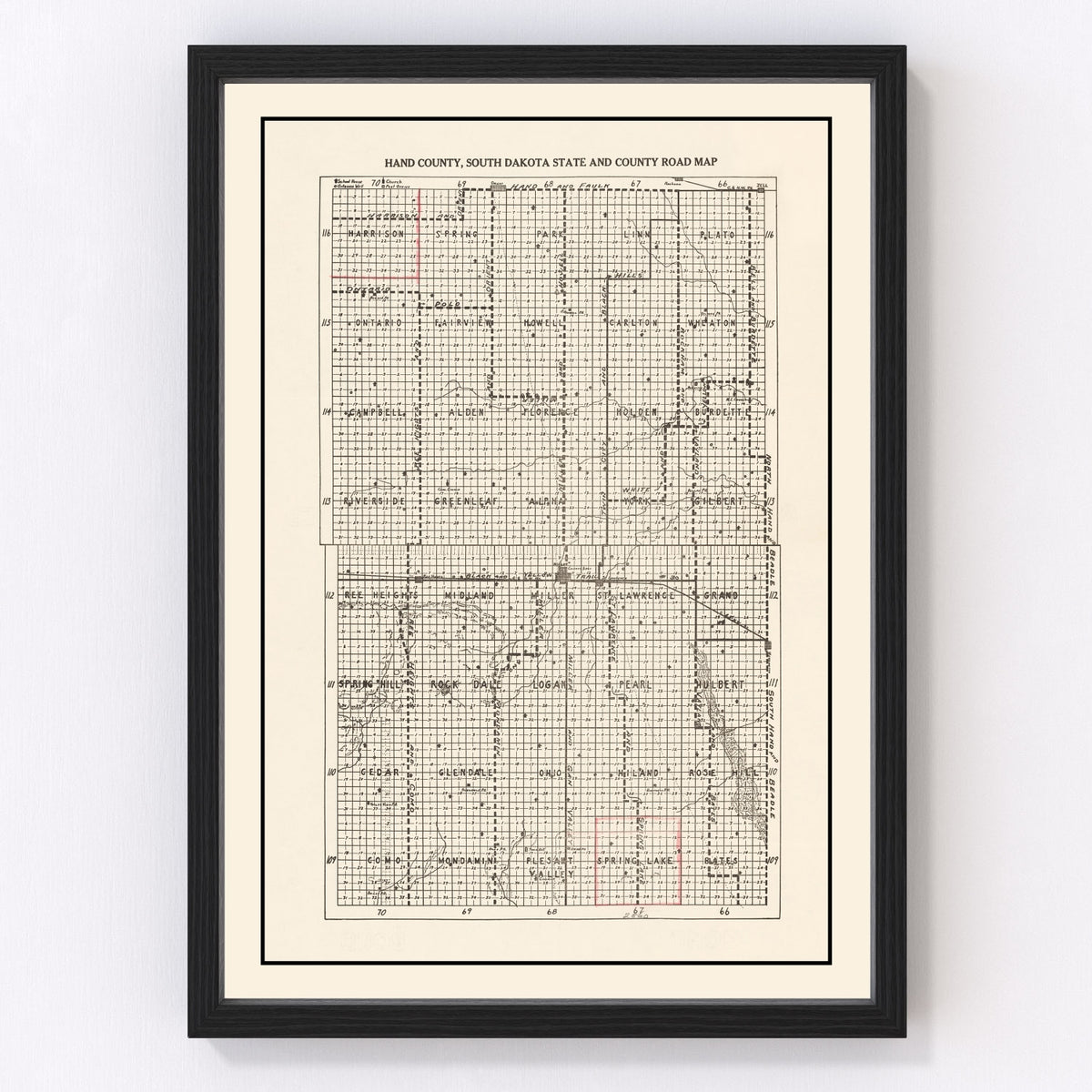 Hand County Vintage Map 1900