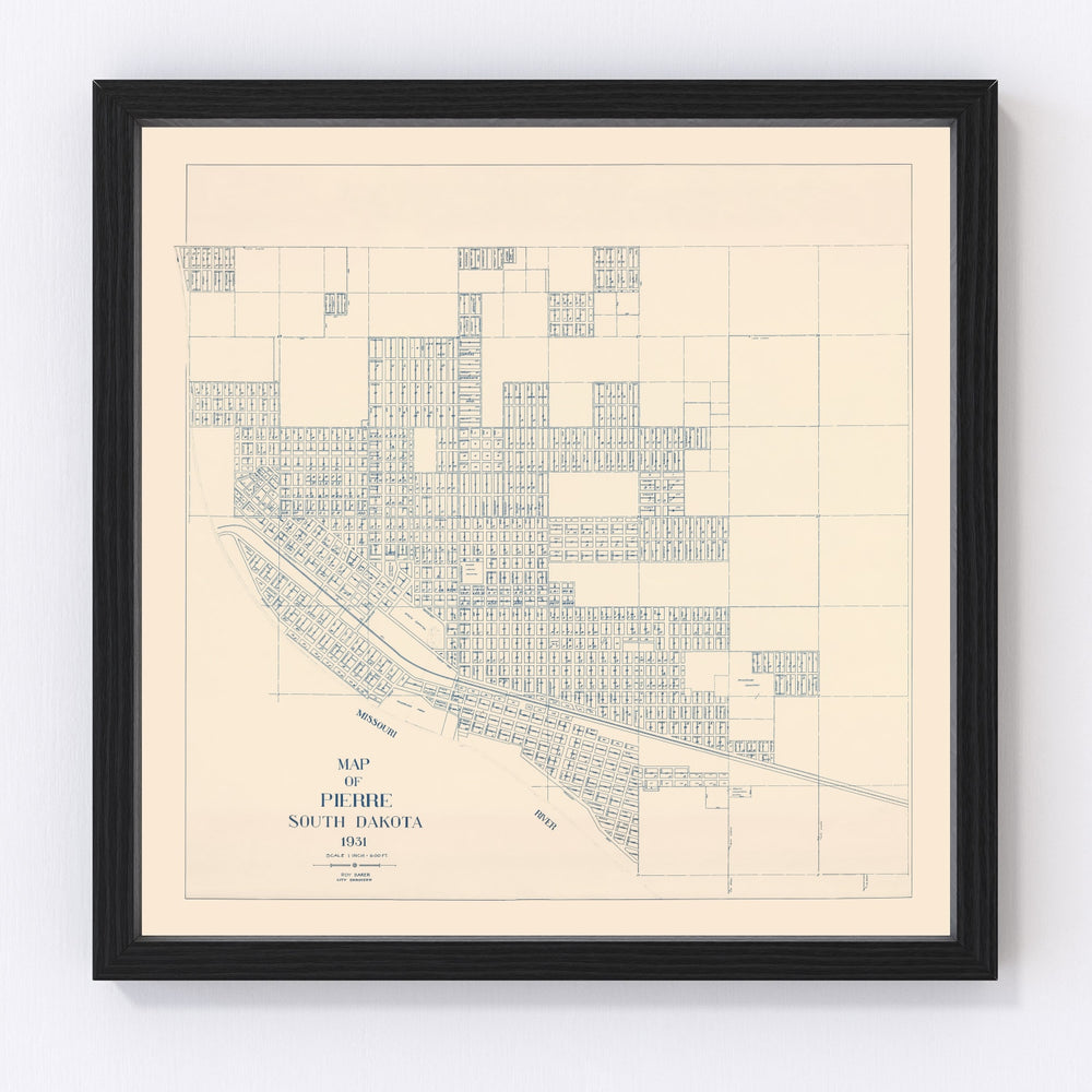 Pierre Vintage Map 1931