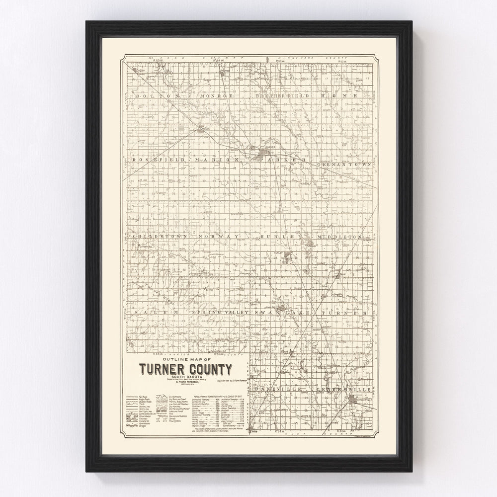 Turner County Vintage Map 1901