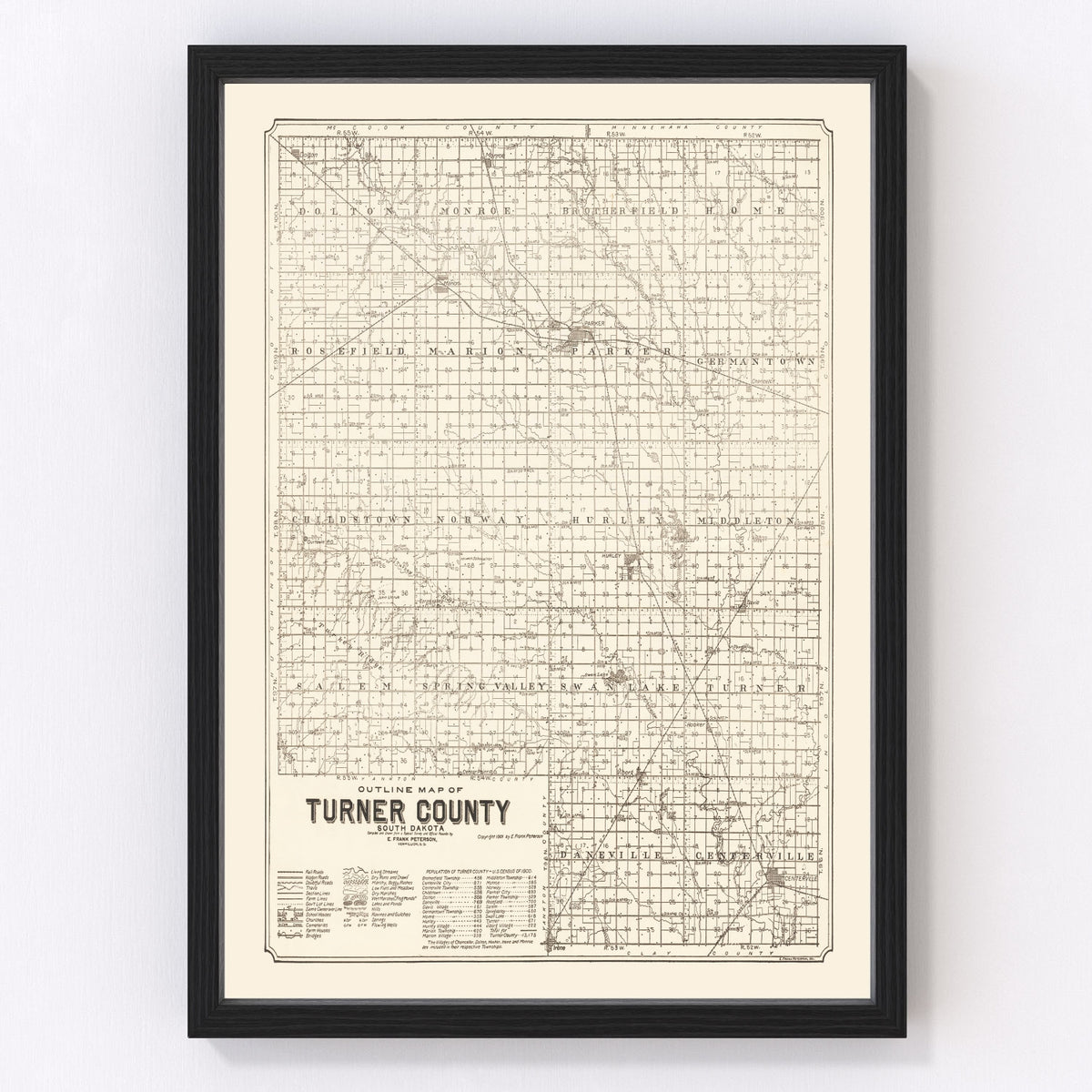 Turner County Vintage Map 1901