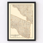 Charles Mix County Vintage Map 1909