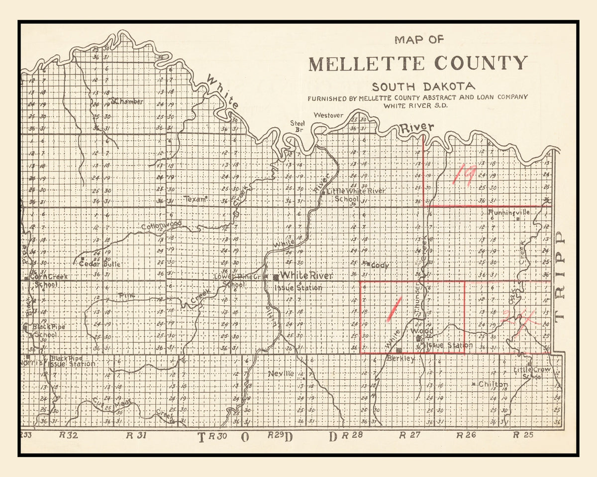 Preview of Vintage Map of Mellette County, South Dakota 1900
