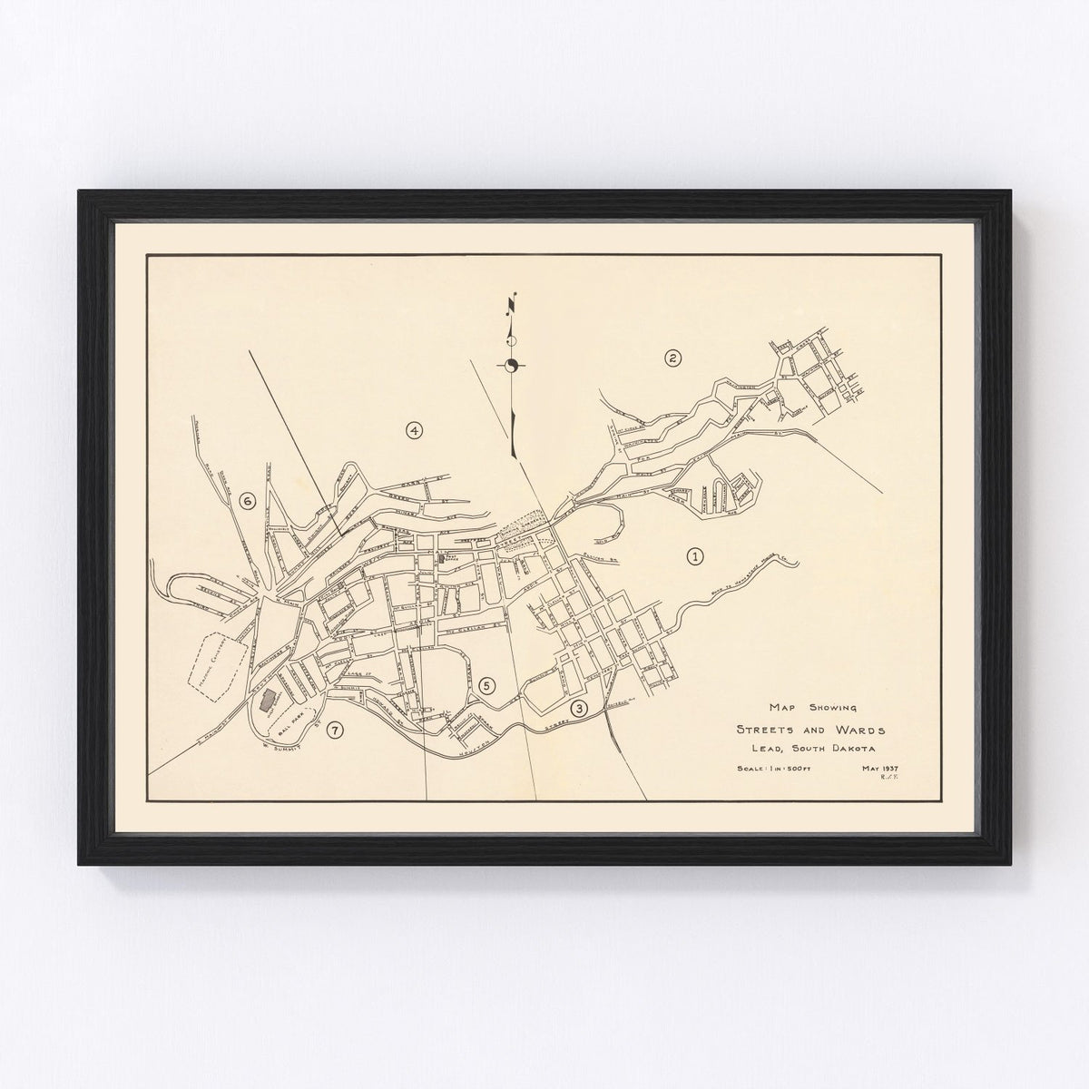 Lead Vintage Map 1937