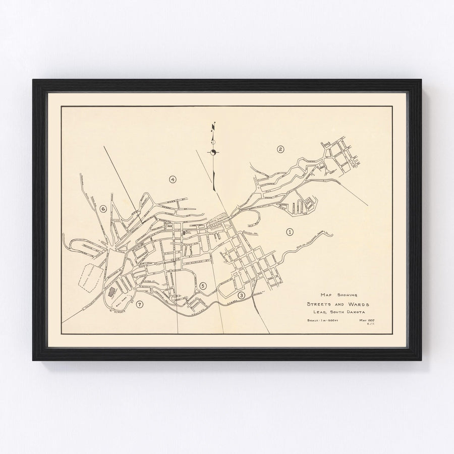 Lead Vintage Map 1937
