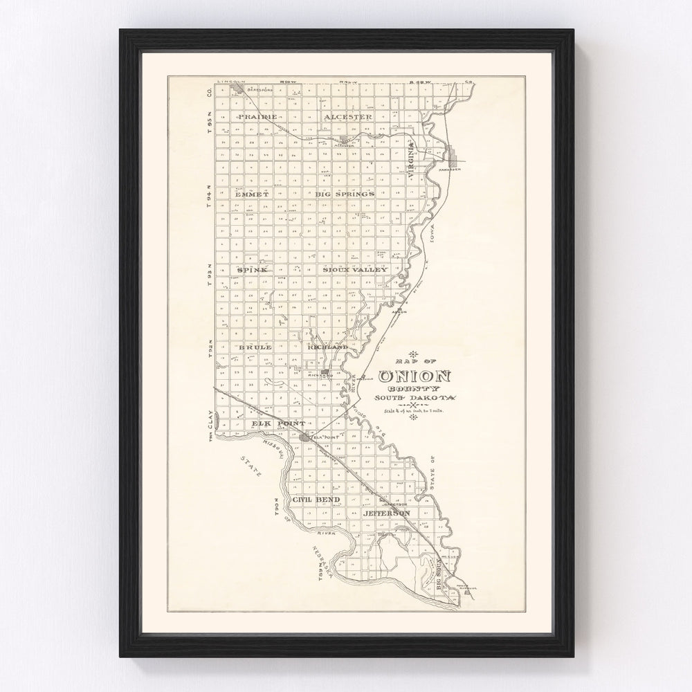 Union County Vintage Map 1900