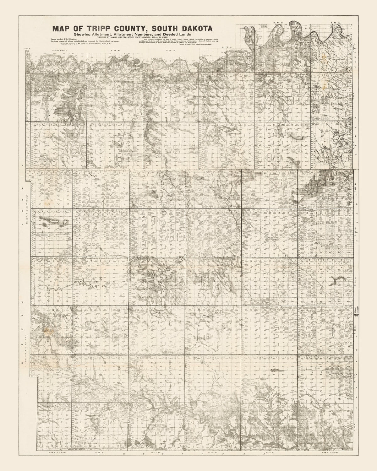 Preview of Vintage Map of Tripp County, South Dakota 1908