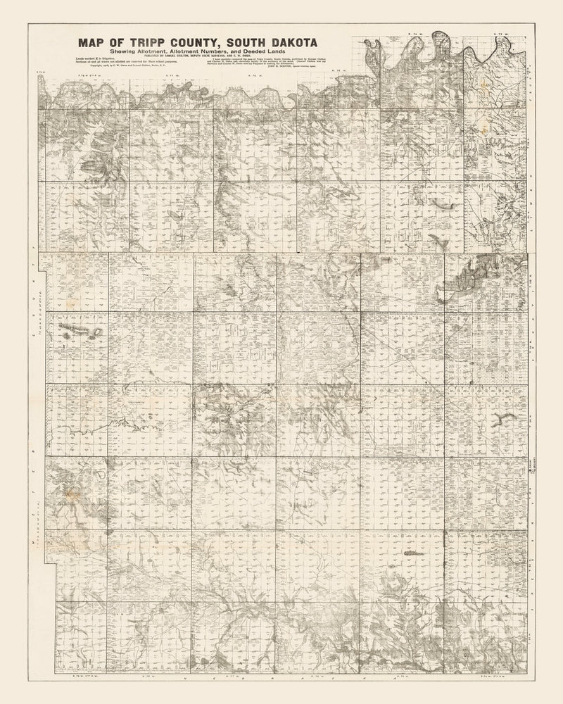 Size comparison using Vintage Map of Tripp County, South Dakota 1908