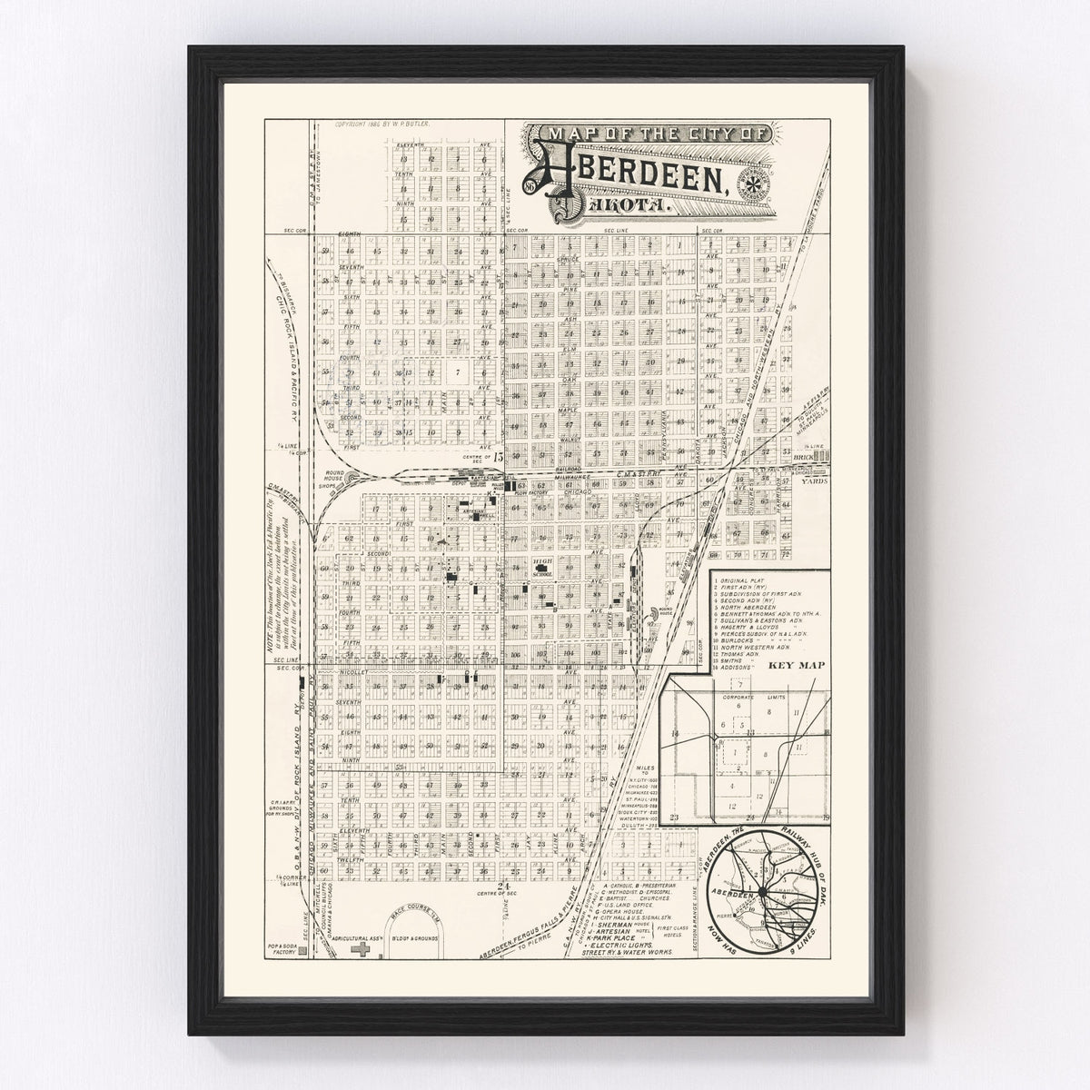 Aberdeen Vintage Map 1886