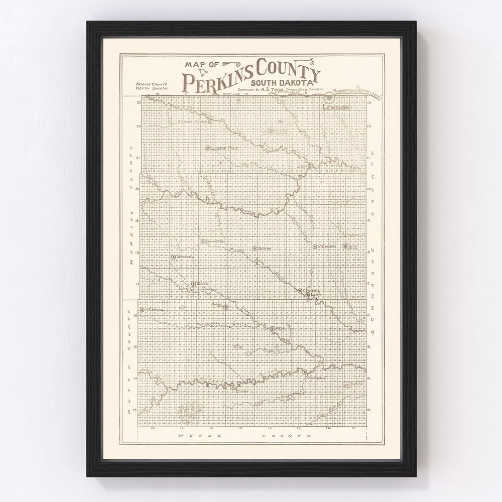 Perkins County Vintage Map 1919