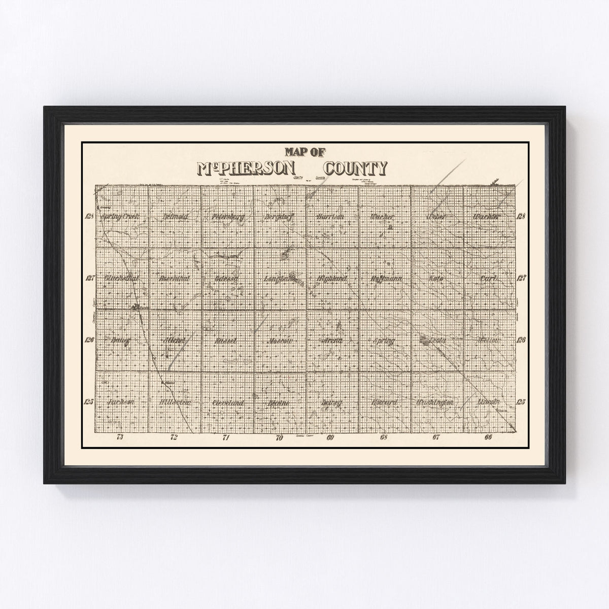 McPherson County Vintage Map 1914