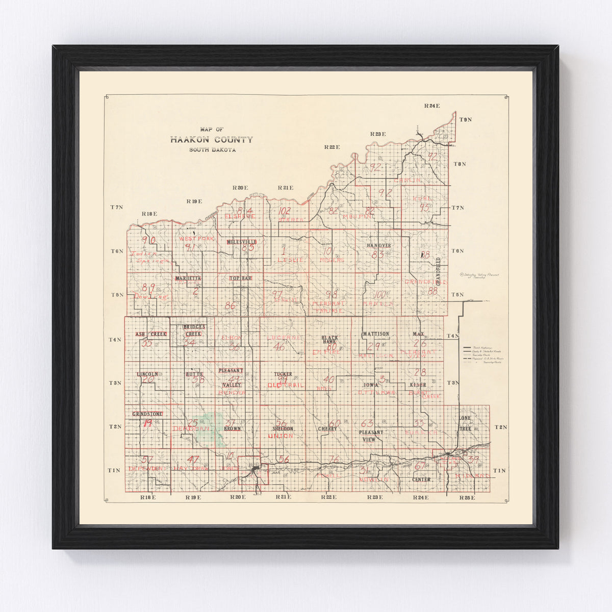 Haakon County Vintage Map 1900