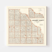 map of Gregory Count