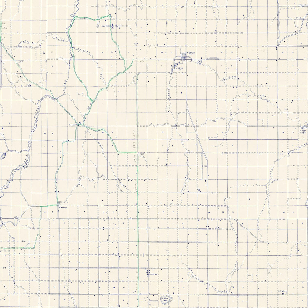 Restored historic details from the 1900 county map of Todd County, South Dakota