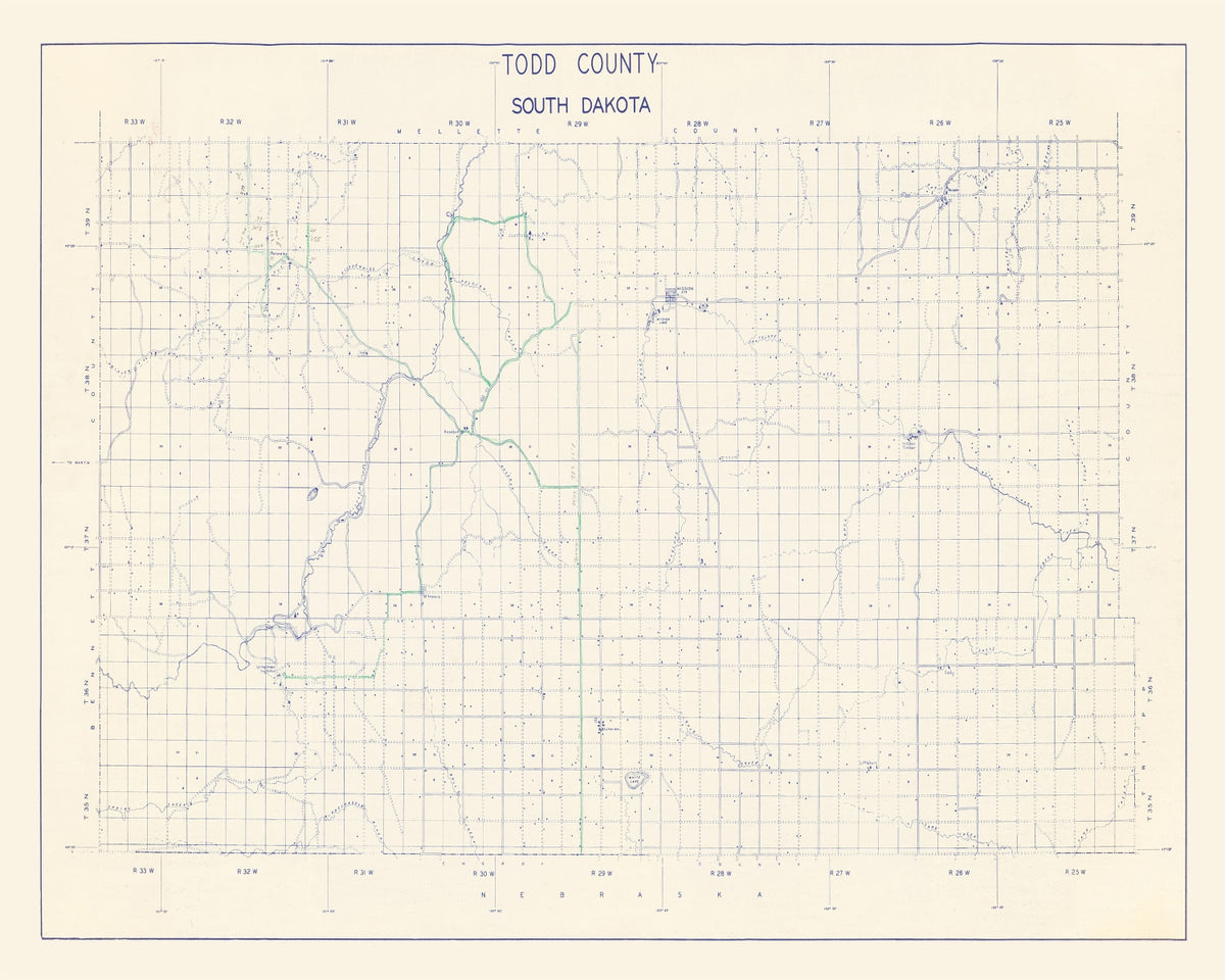 Preview of Vintage Map of Todd County, South Dakota 1900