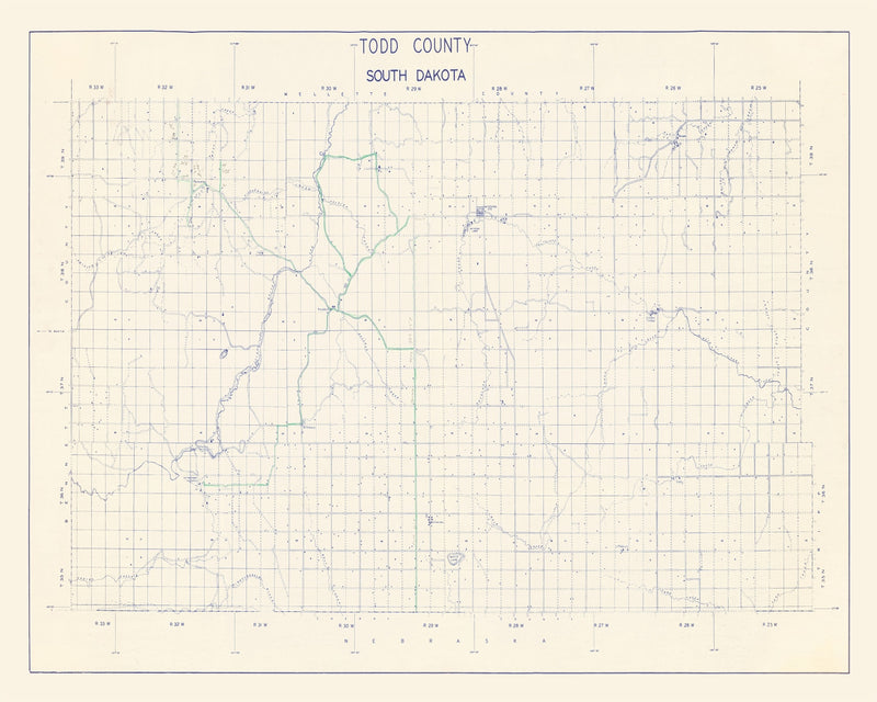 Size comparison using Vintage Map of Todd County, South Dakota 1900