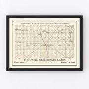 Faulk County Vintage Map 1901