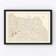 Rosebud Indian Reservation Vintage Map 1940