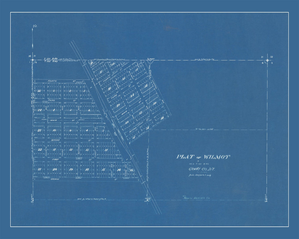 Vintage Map of Wilmot, South Dakota 1881 print style example