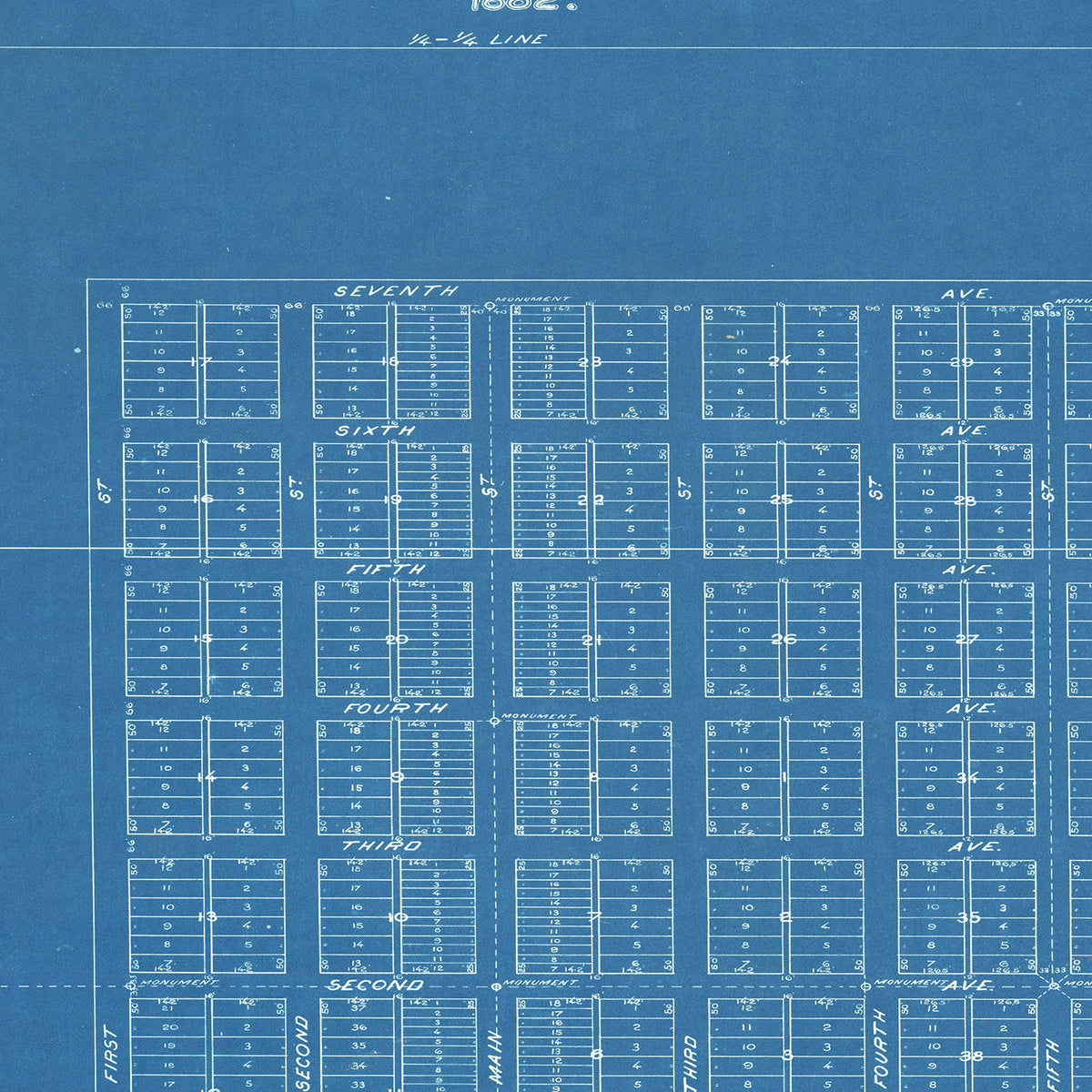 Restored historic details from the 1882 city map of Groton, South Dakota