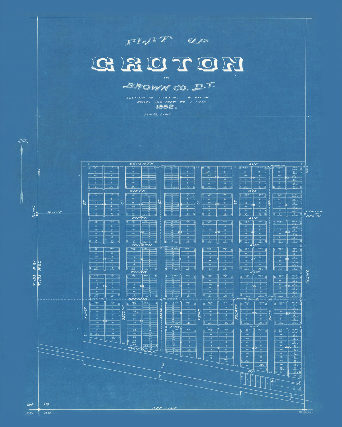 Preview of Vintage Map of Groton, South Dakota 1882