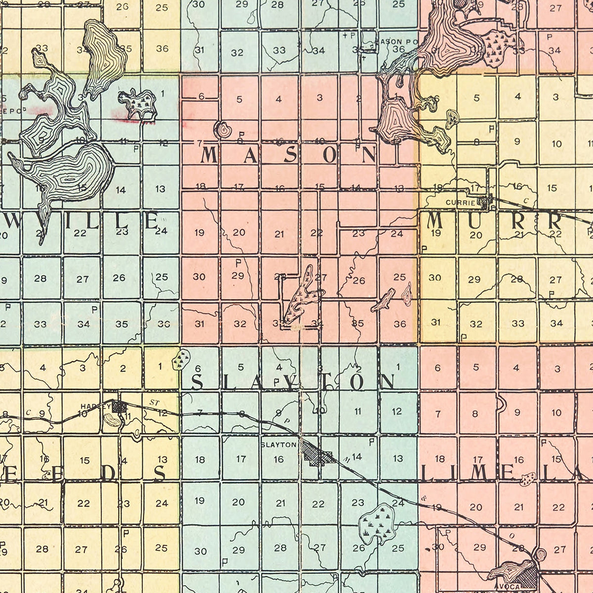Restored historic details from the 1907 county map of Murray County, Minnesota